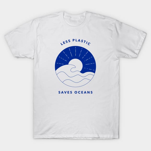 Less Plastic Saves Oceans T-Shirt by CHADDINGTONS